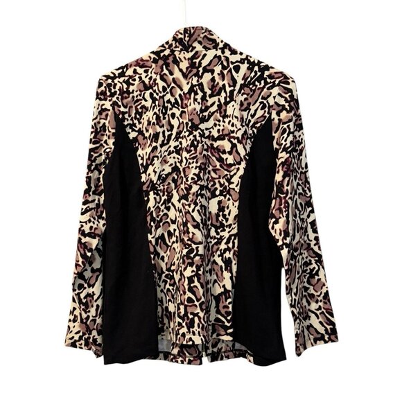 Susan Graver Weekend Women’s Medium Zip-Front Jacket Pockets Leopard Print NWOT - Picture 2 of 15